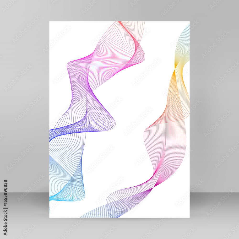 Poster abstract golden element on white background isolated. template brochure a4 format , layout leaflet, 