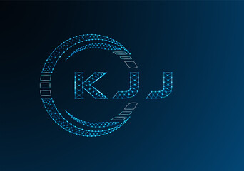KJJ low poly letter logo vector design. KJJ lower poly logo design. Low poly logo.