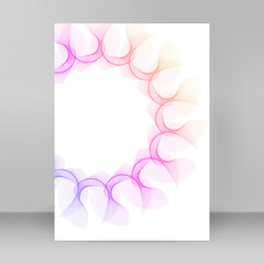 Easy editable vector spiral, circle, lines. brochure A4 format advertising, new product...