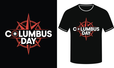 Columbus Day Typography T-Shirt design