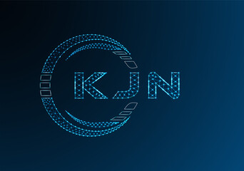 KJN low poly letter logo vector design. KJN lower poly logo design. Low poly logo.
