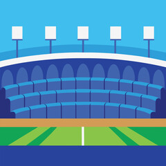 Obraz premium Arena's Structure: A depiction of the interior of a stadium, with a design that emphasizes its architectural structure, showcasing the seating arrangement and the vibrant color scheme of the venue.
