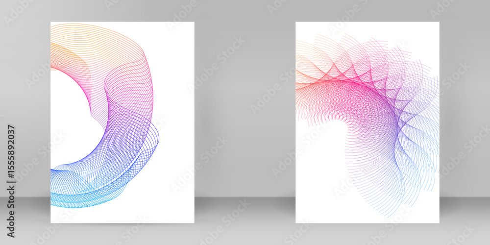Poster abstract lines golden element on background. jpg for template brochure a4 format , layout leaflet, c