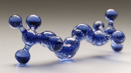 Abstract blue molecular structure in sci-fi style, symbolizing futuristic scientific exploration