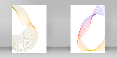 Easy editable vector spiral, wave lines. design brochure A4 format advertising, new product...