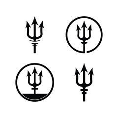 trident poseidon logo design concept idea  set collection