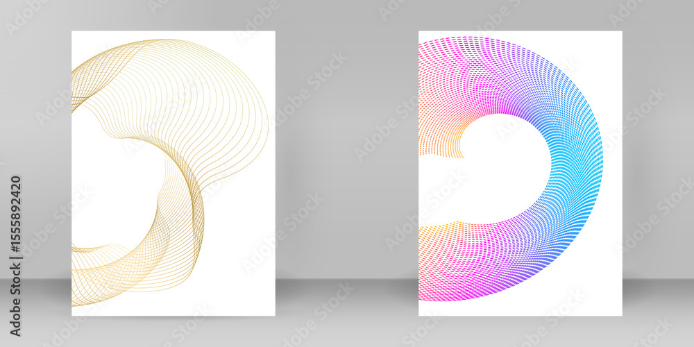 Poster abstract golden element on white background isolated. template brochure a4 format , layout leaflet, 