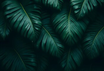 Tropical dark green leaves background wallpaper nature botanical texture