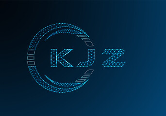 KJZ low poly letter logo vector design. KJZ lower poly logo design. Low poly logo.