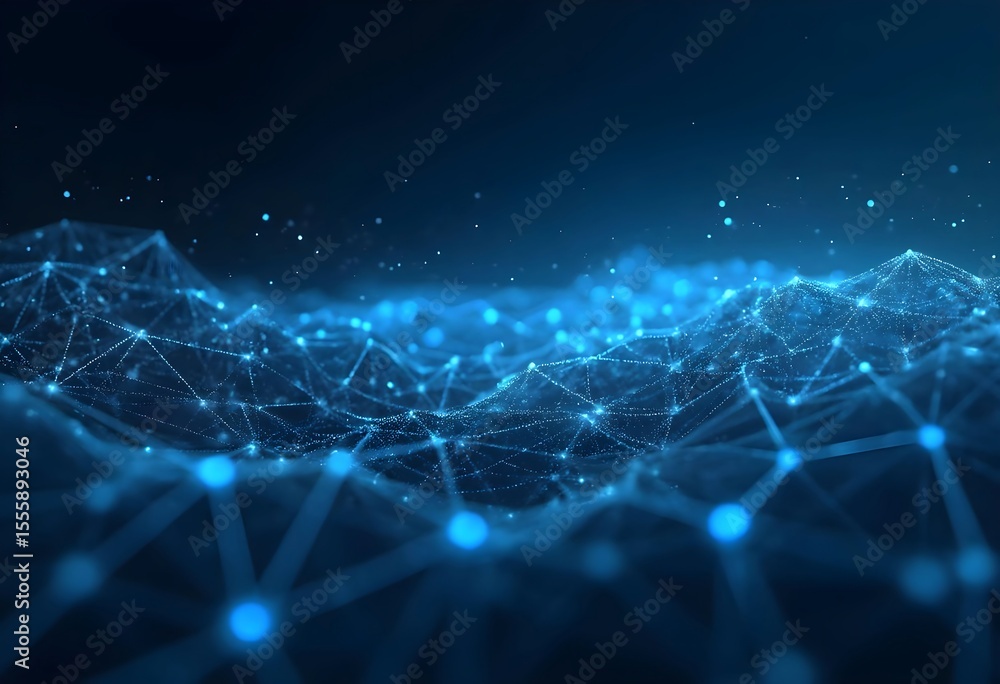 Aufkleber blue network technology abstract background digital connection concept