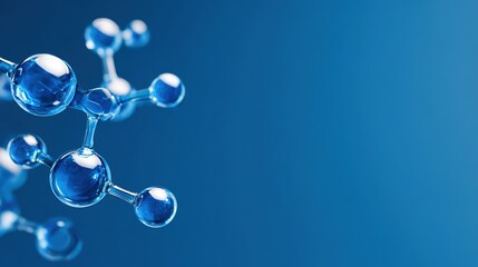 Abstract blue molecular structure in sci-fi style, symbolizing futuristic scientific exploration