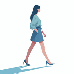 vector image of one person walking on a white background