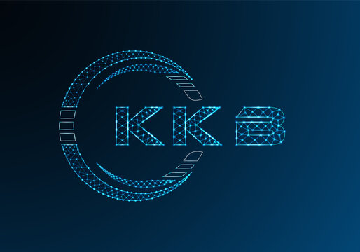 KKB low poly letter logo vector design. KKB lower poly logo design. Low poly logo.