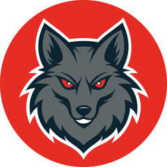 wild jackal head mascot logo on a white circle bac