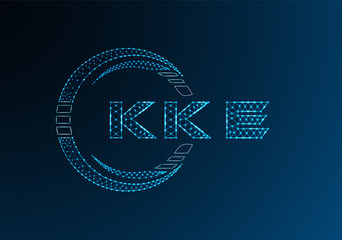 KKE low poly letter logo vector design. KKE lower poly logo design. Low poly logo.
