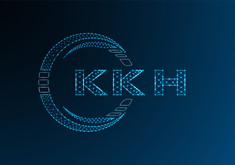 KKH low poly letter logo vector design. KKH lower poly logo design. Low poly logo.