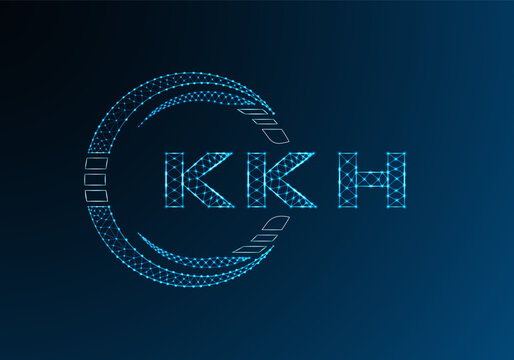 KKH low poly letter logo vector design. KKH lower poly logo design. Low poly logo.
