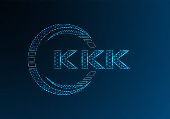 KKK low poly letter logo vector design. KKK lower poly logo design. Low poly logo.
