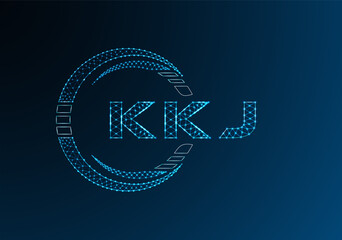 KKJ low poly letter logo vector design. KKJ lower poly logo design. Low poly logo.