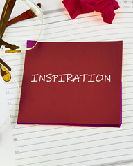 The INSPIRATION concept phrase. Business concept. A place to copy. Creative and smart thinking idea...
