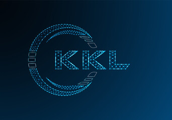 KKL low poly letter logo vector design. KKL lower poly logo design. Low poly logo.