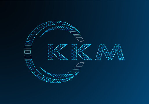KKM low poly letter logo vector design. KKM lower poly logo design. Low poly logo.