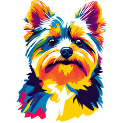 Yorkshire Terrier Portrait Illustration Watercolour Painting