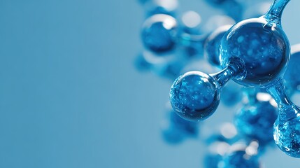 Abstract blue molecular structure in sci-fi style, symbolizing futuristic scientific exploration
