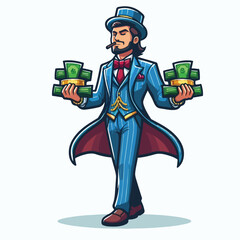 vector image of rich person on white background