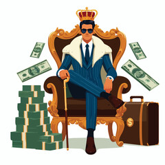 vector image of rich person on white background