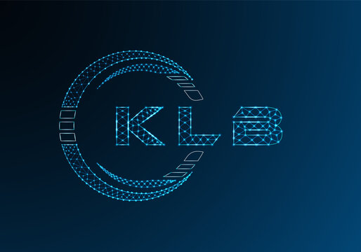 KLB low poly letter logo vector design. KLB lower poly logo design. Low poly logo.