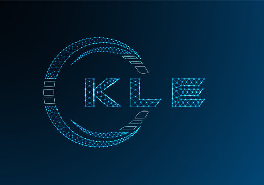 KLE low poly letter logo vector design. KLE lower poly logo design. Low poly logo.