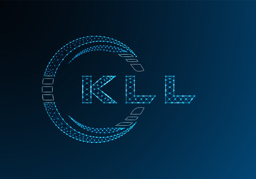 KLL low poly letter logo vector design. KLL lower poly logo design. Low poly logo.