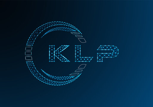 KLP low poly letter logo vector design. KLP lower poly logo design. Low poly logo.