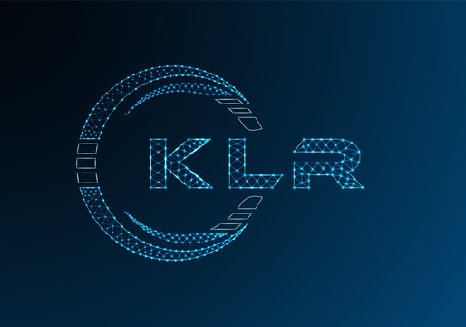 KLR low poly letter logo vector design. KLR lower poly logo design. Low poly logo.