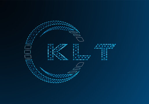 KLT low poly letter logo vector design. KLT lower poly logo design. Low poly logo.