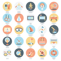 Fototapeta premium Versatile Icon Set – Flat, Line, and Glyph Icons for Web, App, UI, and Graphic Design 