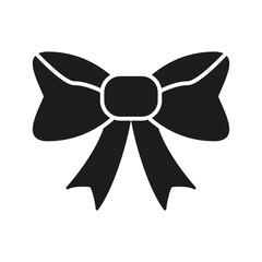 Bow Ribbon Solid Icon. Decorative Bowknot, Gift Wrapping, And Fashion Accessory Silhouette Symbol. Celebration, Festivity, And Style Element. Isolated Vector Illustration