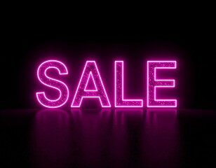 Glittering Purple "SALE" Text on Dark Background