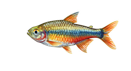 Obraz premium Vibrant Watercolor Painting of a Colorful Tropical Fish watercolor png, transparent isolated nackground