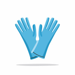 Obraz premium Flat design of a pair of latex gloves