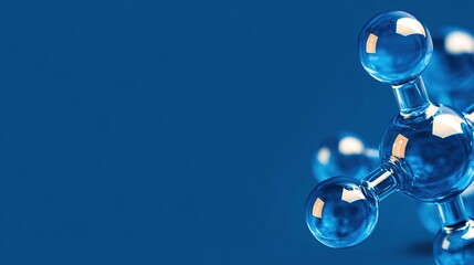 Abstract blue molecular structure in sci-fi style, symbolizing futuristic scientific exploration