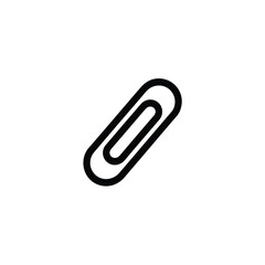 Obraz premium Black Outline Paperclip Icon Simple and Minimalist Design for Office and Stationery