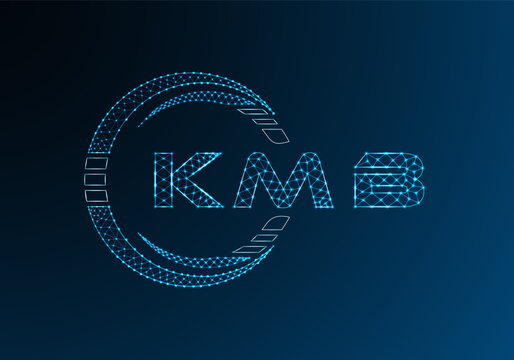 KMB low poly letter logo vector design. KMB lower poly logo design. Low poly logo.