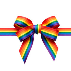 Vibrant Rainbow Ribbon Bow: Perfect for Pride Celebrations and Festive Designs