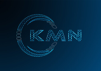 KMN low poly letter logo vector design. KMN lower poly logo design. Low poly logo.
