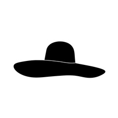 Elegant Hat Silhouette: An elegant and stylish silhouette of a wide-brimmed hat, showcasing its graceful curves and timeless design.