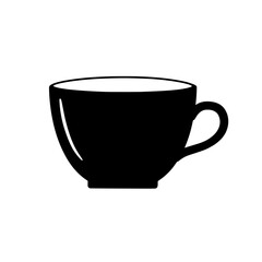 Simple Coffee Cup Icon: A simple, minimalist icon of a coffee cup, perfect for menus, websites, and app design. The silhouette is clean and versatile, ready to be incorporated into various projects. 