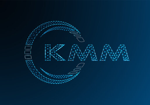 KMM low poly letter logo vector design. KMM lower poly logo design. Low poly logo.