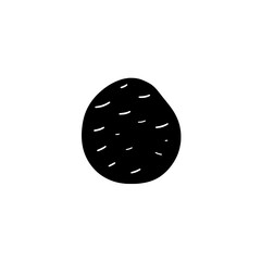 Abstract Black Icon: A minimalistic icon in stark black, it's unique shape and speckled design which offers a canvas of potential.
